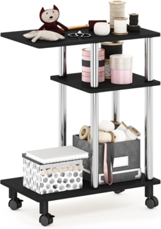 Furinno Turn-N-Tube U-förmiges Sofa Beistelltisch mit Rollen, Americano, Edelstahlrohre