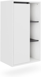 Midischrank Viola Weiß/Grau 50 x 86 cm mit offenen Regalen Vicco