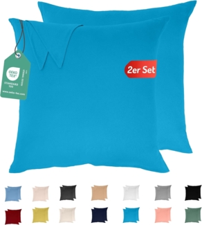 Livessa 2er Set Kissenbezug 80x80 aus%100 Baumwolle Jersey Stoff - Verdeckter Reißverschluss, Kopfkissenbezug 80x80 cm, Kissenhülle, Ultra weich und atmungsaktiv, Oeko-Tex Zertifiziert
