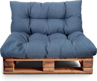 Best Wool Palettenkissen Set – Sitzkissen für Europaletten – Palettenpolster, Gefüllt mit Granuliertem Poulirette-Schaum – Inkl. Sitzkissen 120x80 +Rückenlehne 120x40