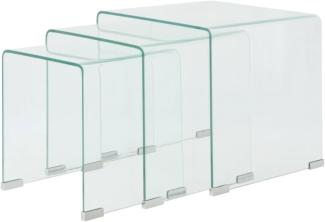 3er Set Satztisch Glas Transparent