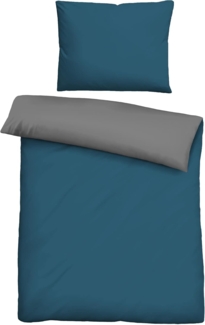 biberna 0455775 Renforce-Bettwäsche UNI, cobalt-blau, 1x 140x200 cm + 1x 70x90 cm