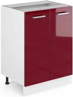 Vicco Küchenschrank R-Line Hängeschrank Unterschrank Küchenzeile Küchenunterschrank Arbeitsplatte, Möbel verfügbar in 6 Dekoren (Bordeaux ohne Arbeitsplatte, Unterschrank 60 cm)