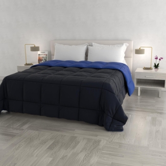 Italian Bed Linen Wintersteppdecke Elegant, Dunkel Blau, Doppelte, 100% Mikrofaser, Dunkelblau/Royal, 260x260 cm