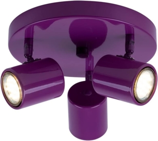 LED Deckenstrahler, Metall, Lila, RGB Farbwechsler, Fernbedienung, D 22 cm