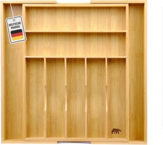 Roxlin Besteckkasten Bambus Besteckkasten Messerhalter Schubladen Organizer Küche