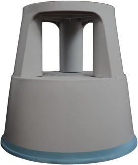 WESTCOTT Tritthocker Rollhocker Dunkelgrau, 3 Gleitrollen, Stopautomatik, max. 150kg, Werkzeugfreie Montage