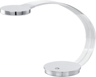Design LED Tischleuchte in Chrom schwarz verstellbar ELOEN