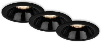 Di-Ka Einbauleuchte Fondo 3er Set schwarz Ø 9,5 cm GU10