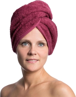 ZOLLNER Turban-Handtuch, Walkfrottier (1-St), 23x64 cm, 100% Baumwolle, mit Knopfverschluss
