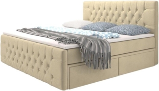 Boxspringbett Sognare mit Stauraum 160x200 Beige H4 (100kg+)