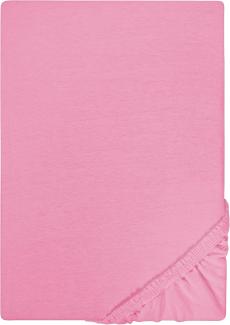 Biberna Jersey-Spannbetttuch, 100 % Baumwolle, Pink, 1x 140x200 cm - 160x200 cm