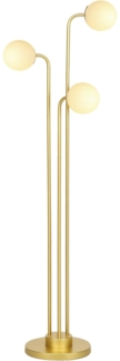 HOMCOM Stehlampe mit drehbar Lampenschirmen, 120W, 1,65 m hoch, mit Fußschalter, ohne Leuchtmittel, für Schlafzimmer, Büro, Wohnzimmer, Gold
