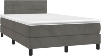 vidaXL Boxspringbett mit Matratze Dunkelgrau 120x190 cm Samt 3269844