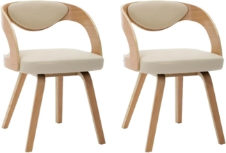 Esszimmerstühle 2 Stk. Creme Bugholz und Kunstleder [283104]