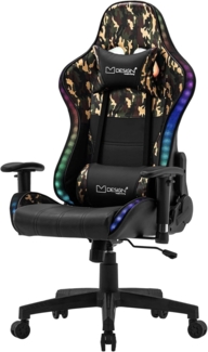 ML-DESIGN Bürostuhl Computerstuhl Schreibtischstuhl für Büro & Arbeitszimmer Drehsessel, Gaming Stuhl + 2 Kissen, LEDs & Boxen ergonomisch anpassbar PVC-Leder