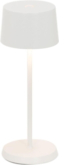 Zafferano, Olivia Micro Lampe, Kabellose, Wiederaufladbare Tischlampe mit Touch Control, Auch für den Außenbereich Geeignet, Dimmer, 2200-3000 K, Höhe 20 cm, Farbe Weiß