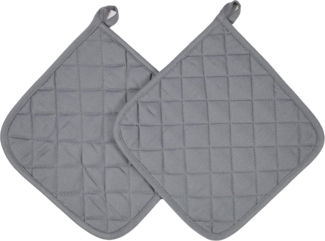 ZOLLNER Topflappen, (Set, 2-tlg), 25x25 cm, 100% Baumwolle, Temperaturbeständig bis 100°C