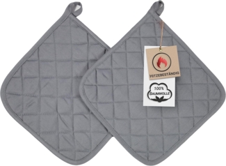 ZOLLNER Topflappen, (Set, 2-tlg), 25 x 25 cm, 100% Baumwolle, Temperaturbeständig bis 100°C