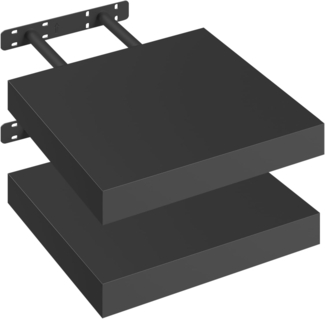 eSituro Wandregal, schwebendes schwarzes Regale für Wandmontage, 2er-Set Schweberegal Hängeregal Wandbrett im Wohnzimmer Schlafzimmer Küche Badezimmer, 25 x 3,8 x 22,9 cm