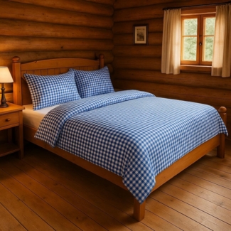 texpot Bettwäsche Landhaus Karo Bauernkaro Reißverschluss 100% Baumwolle, mit Reißverschluss