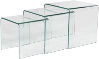 Beistelltisch 3er-Set Glas Design Minka