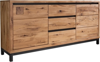 Massivmoebel24 Sideboard (Sideboard Wildeiche 175x45x85 natur geölt VILLANDERS #109)
