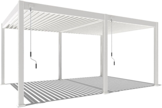 Weide Deluxe | Pergola Voll Aluminium freistehend | 3,6x5,3 M | Lamellendach weiß