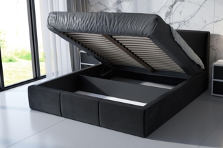 Polsterbett RADIC 160x200 mit Matratze, Bettkasten und Lattenrost. Farbe: Silber 15