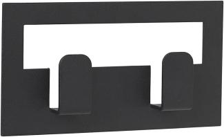 Blomus Handtuchhaken Vindo Large, Handtuchhalter, Wandhaken, Stahl pulverbeschichtet, Black, 6x11 cm, 64179