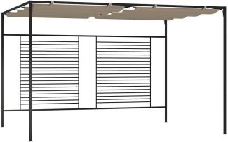 vidaXL Pavillon mit Ausziehbarem Dach 3x4x2,3 m Taupe 180 g/m² 313624