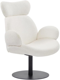 Vente-unique - Drehsessel - Bouclé-Stoff - Weiß - ATORCO