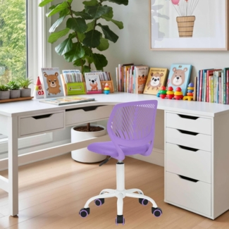 FurnitureR Kinderstuhl Schreibtisch Höhenverstellbar, bunter ergonomischer Jugendstuhl mit Rückenlehne und Armlehnen, Kinderstuhl mit 5 Rädern, für Kinder 3-10 Jahre alt, maximale Belastung 100 kg