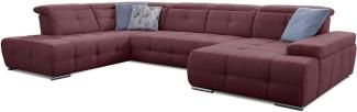 Cavadore Wohnlandschaft Mistrel mit Bettfunktion / Schlafsofa mit leichter Fleckentfernung dank Soft Clean / Geeignet für Haushalte mit Kindern, Haustieren /343 x 77 x 228 / rot