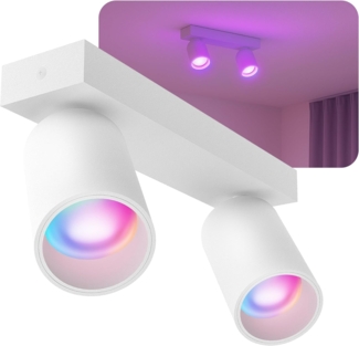 SSC-LUXon LED Aufbaustrahler SSC-LUXon NUVIO Deckenstrahler 2-flammig weiß inkl. Smart RGB+CCT GU10