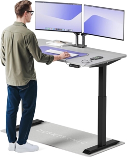 Höhenverstellbarer Schreibtisch (140x70 cm) - Sitz- & Stehpult mit Ladebuchsen - Schreibtisch Höhenverstellbar Elektrisch Touchscreen & Stahlfüßen - Schreibtisch Höhenverstellbar von Desktronic