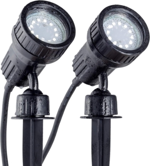B.K.Licht - 2er Set LED Gartenstrahler außen mit Erdspieß u. Wandhalterung, schwenkbar, warmweiß, Außenlampe, Gartenbeleuchtung, Gartenlampen für draußen Außenleuchte, 10x19,5 cm, Schwarz