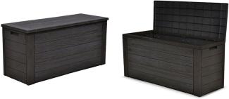 2x Gartenkissenbox Holzoptik Gartentruhe Auflagenbox Kissenbox Aufbewahrungsbox
