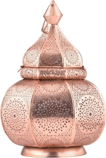 Marrakesch Orient & Mediterran Interior Nachttischlampe Orientalische Laterne Leuchte Tischlampe Lamisa Kupfer, Handarbeit