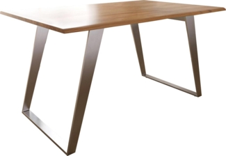 Esstisch Edge 140x90 S Akazie Natur Edelstahl Schräg Live-Edge