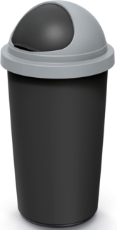 KEDEN® Mülleimer Küche 50L mit Schiebedeckel Schwarz Grau
