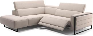 Sofanella Eckcouch DELTONA Wohnlandschaft Stoffgarnitur Ecksofa in Creme