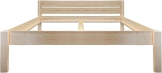 LIEGEWERK Holzbett Designbett mit Kopfteil Bett 90x200 100x200 140x200 180x200 200x200, Massivholzbett aus naturbelassenem Vollholz