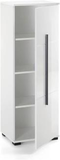 Halbhoher Badschrank CHARLESTON-61 in Hochglanz weiß, B/H/T: ca. 45/120/35 cm