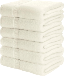 Utopia Towels [6er-Pack Badetuch-Set, 100% ringgesponnene Baumwolle (61x122 cm) mittelleicht und stark saugfähig, Premium-Handtücher für Hotel, Spa und Badezimmer (Elfenbein)