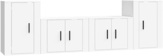 vidaXL 4-tlg. TV-Schrank-Set Weiß Holzwerkstoff 3188542