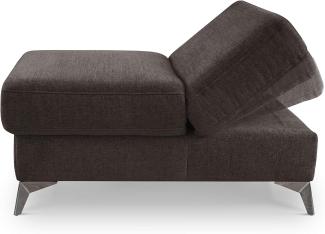 Cavadore 2-in-1 Sesselhocker Pavia / Sessel oder Hocker mit Klappfunktion passend zum Ecksofa Pavia / 117 x 76 x 47 cm / Chenille: Braun