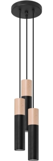 SOLLUX SL. 1014 Pendelleuchte PABLO 3P schwarz L: 200, B: 200, H: 1000, GU10/40W, dimmbar