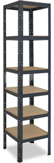shelfplaza HOME 200x40x40 cm Schwerlastregal in anthrazit mit 6 Böden und 145 kg Traglast pro Boden