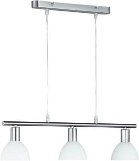 Reality Leuchten LED Pendelleuchte, Dimmfunktion, LED wechselbar, Warmweiß, Bauhaus Balken-lampe hängend über-n Esstisch Milchglas, Breite 61cm